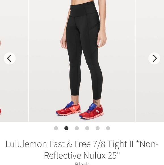 lululemon athletica Pants - Fast and Free 25" , non-reflective, size 10